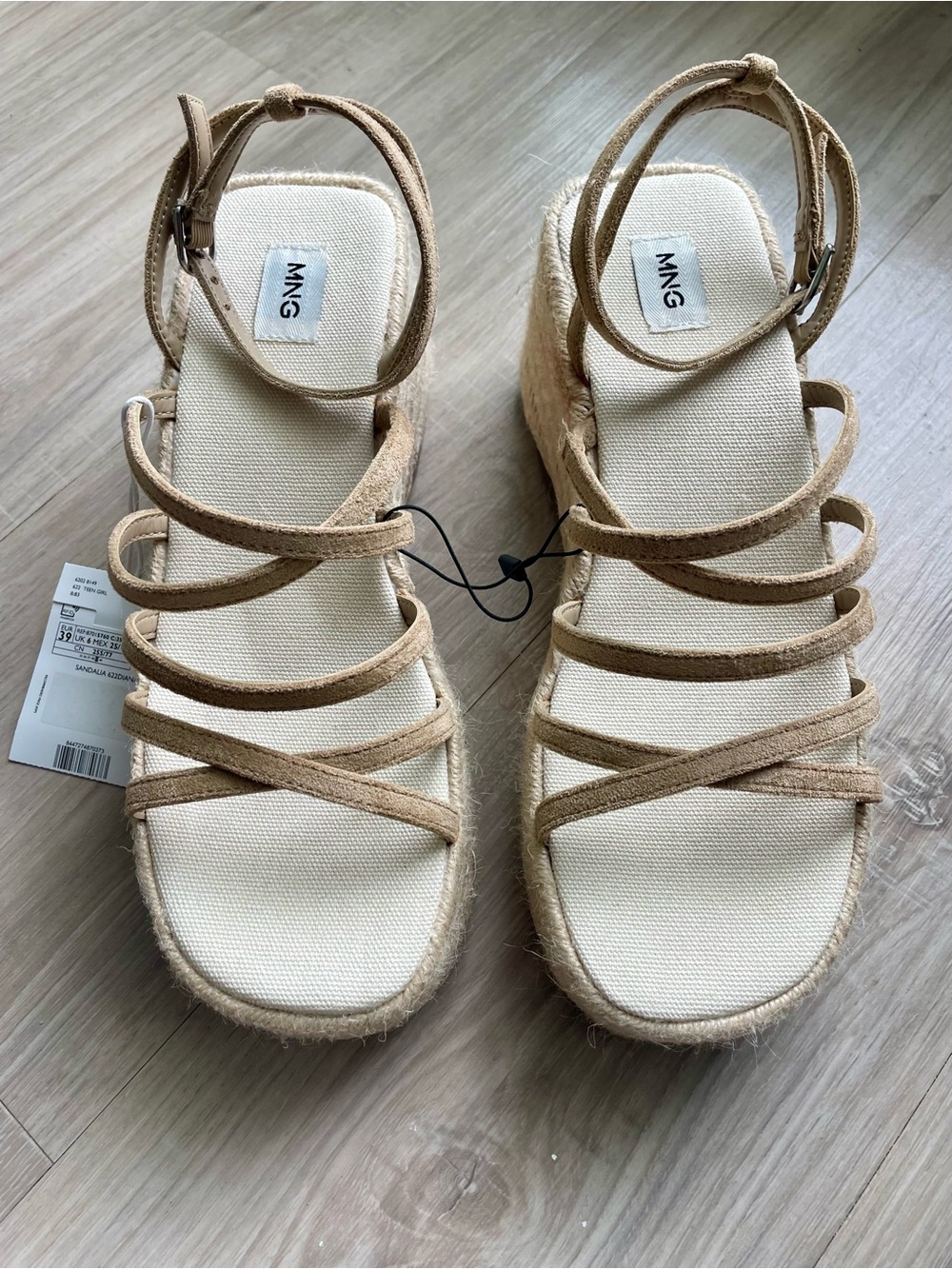 NWT Mango Platform Strap Sandals